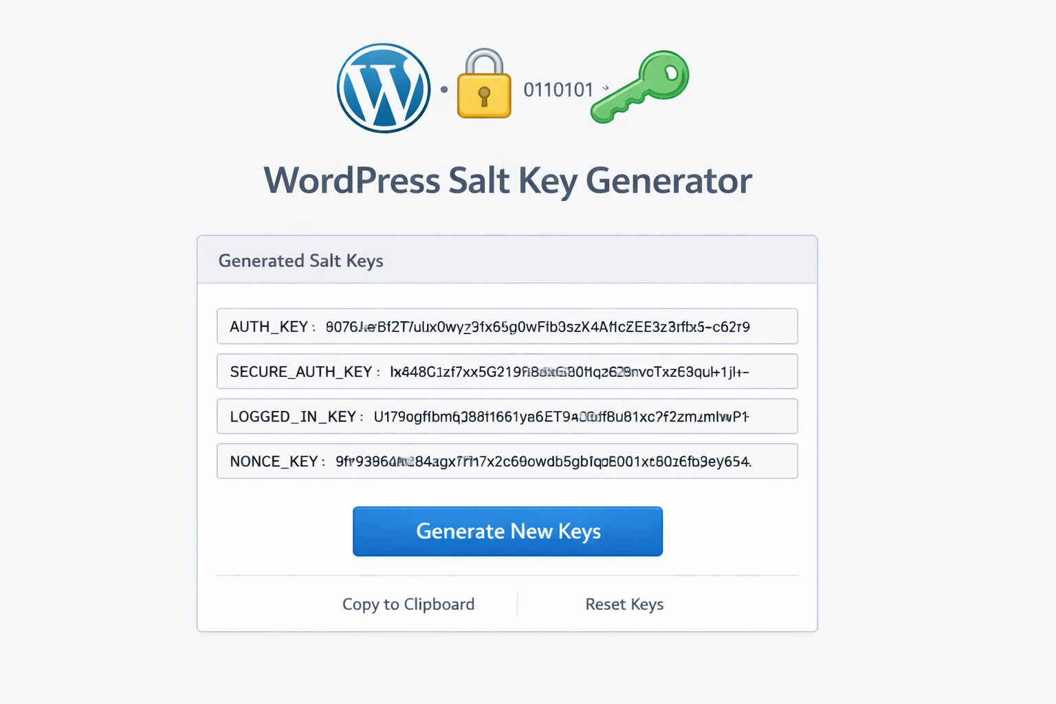 WordPress Salt Key Generator - Secure WP Authentication Keys
